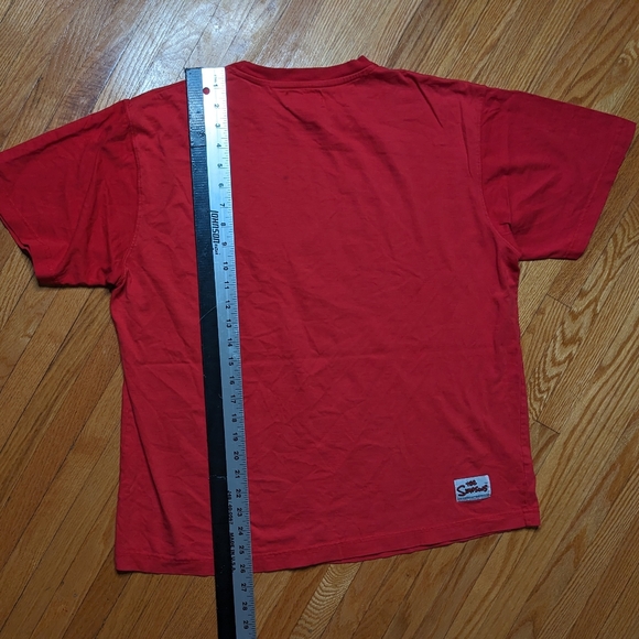 Vintage Simpsons Shirt Large Red Men's unisex retro - Picture 12 of 13